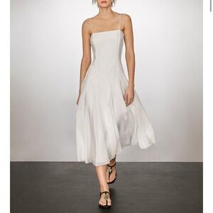 Massimo Dutti White strappy midi dress